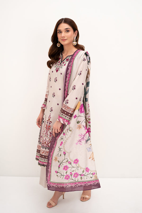 PRINTED - 3 PC LAWN SUIT (STITCHED)