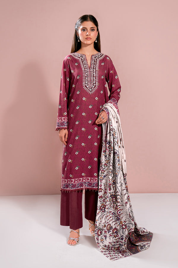 Embroidered - 3 Pc Khaddar Suit