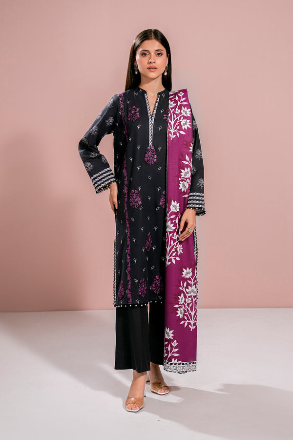 Embroidered - 3 Pc Khaddar Suit