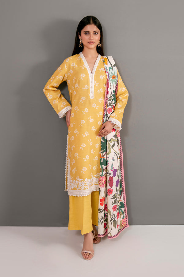 Embroidered - 3 Pc Khaddar Suit