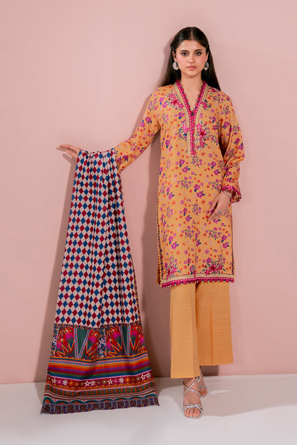 Embroidered - 3 Pc Khaddar Suit