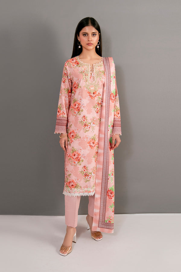 Embroidered - 3 Pc Khaddar Suit