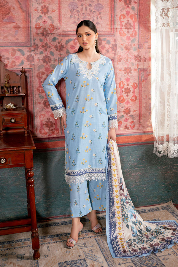 Embroidered - 3 Pc Khaddar Suit